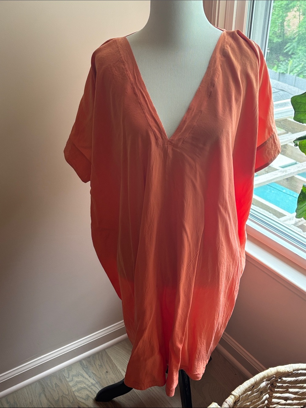 VINCE Orange Silk Dress Size Small MSRP $428
